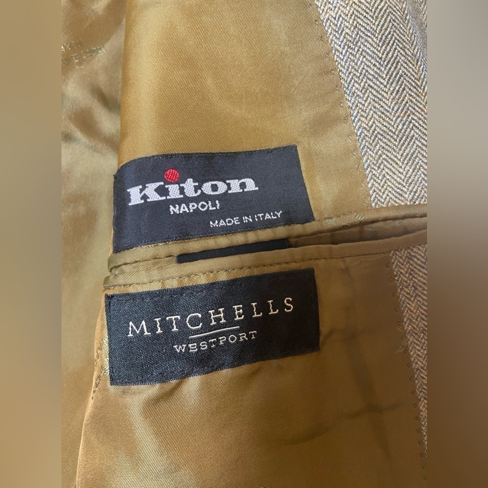 KITON Mitchells 100% Cashmere Men's Napoli Blazer 44 US UK 54 Sport Coat - Picture 10 of 13